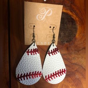 Plunder baseball leather earrings EUC purchased on here I haven’t worn.